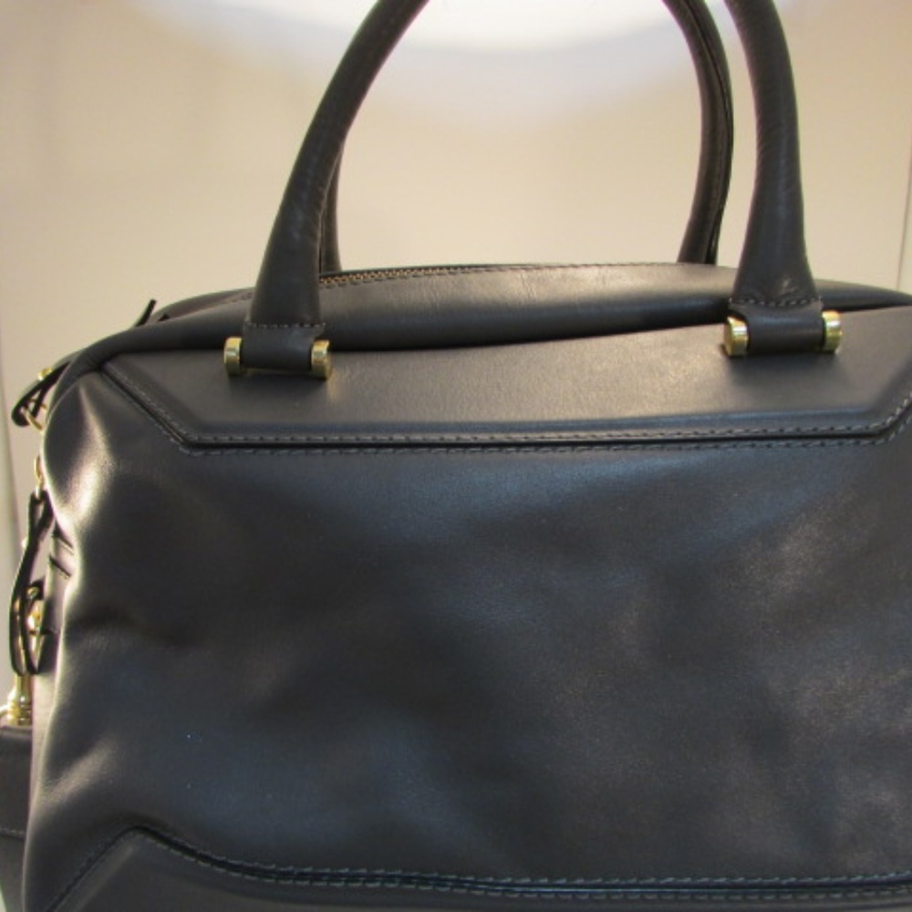 Iacucci Made in Italy Gray Genuine Leather Satchel